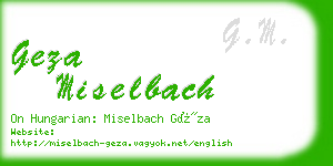 geza miselbach business card